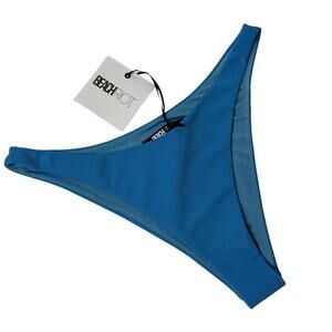 BEACH RIOT RIBBED BLUE WOMEN BIKINI SWIMMING BOTTOM LARGE BRAND NEW WITH TAGS